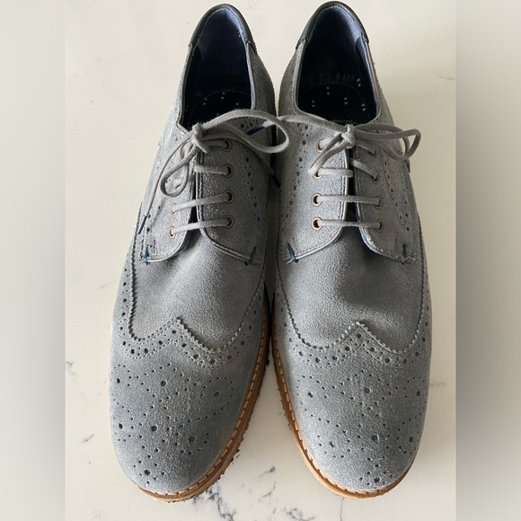 Ted Baker of London Prycces Gray Nubuk Leather Wingtip Oxford - Picture 1 of 8